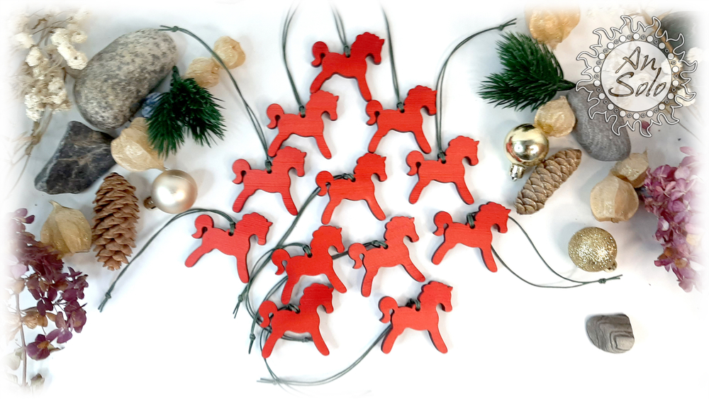 Набор ёлочных игрушек "Красная лошадка"