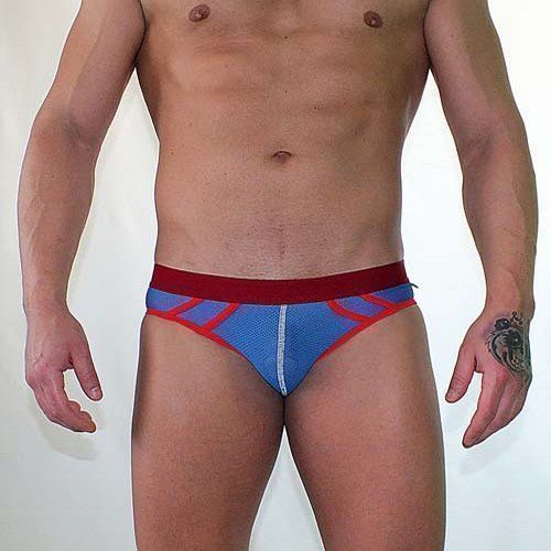 Трусы мужские брифы  в сеточку синие Van Baam VB-38117