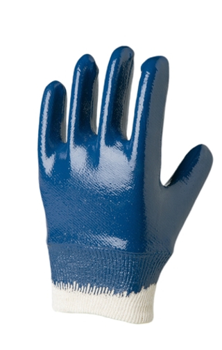 Перчатки с хлопковой подкладки из джерси, вязанная манжета, полное нитриловое покрытие