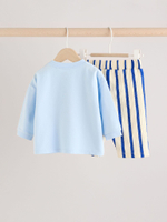 Лонгслив и брюки в комплекте для малышей Next E48-220, Бежевый, Голубой