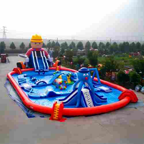 Надувной наземный аквапарк «Поймай осьминога» 25*15*8 м