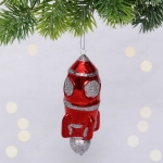 Елочная игрушка «Новогодняя ракета» 12*5*5 см, красный