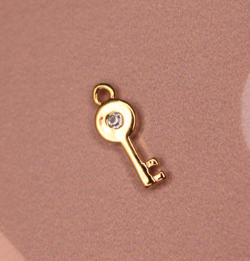 Подвеска ключ 12х5 мм позолота