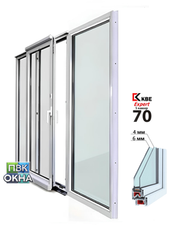Раздвижные двери PSK-портал KBE Expert 70мм 5 камер