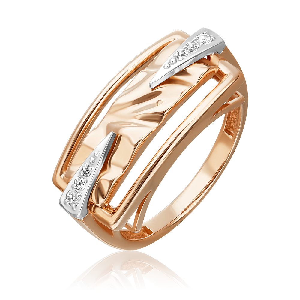 Кольцо «Впечатление» из комбинированного золота c натуральными топазами white Артикул: 01-5656-00-201-1111