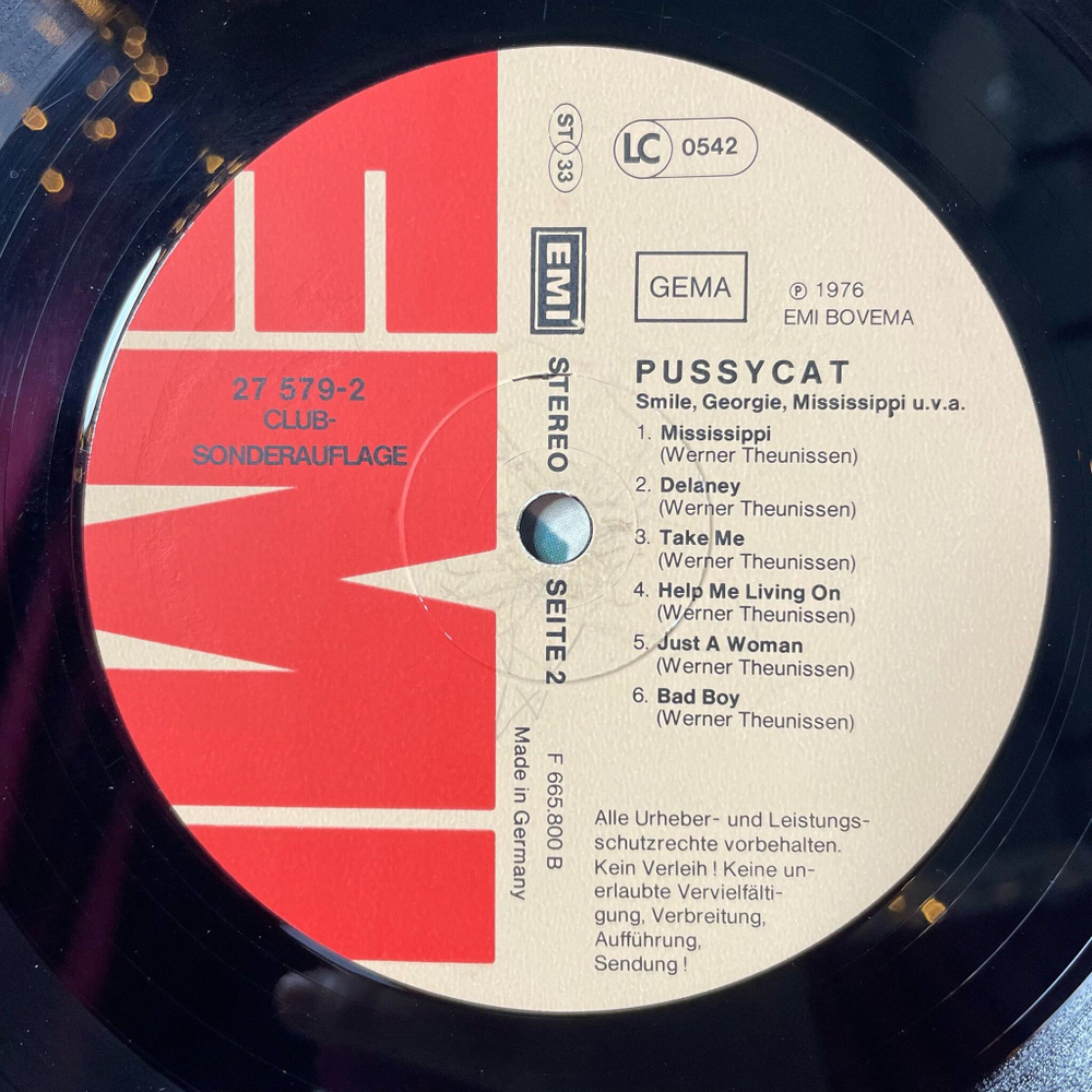 Винтажная виниловая пластинка LP Pussycat Smile, Georgie, Mississippi U.v.a. (Germany 1976)
