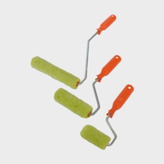 Мини валик, ширина валика 100 мм, d 15 мм, бюгель 6 мм, ворс 12 мм, полиакрил зеленый, ручка стандарт mini