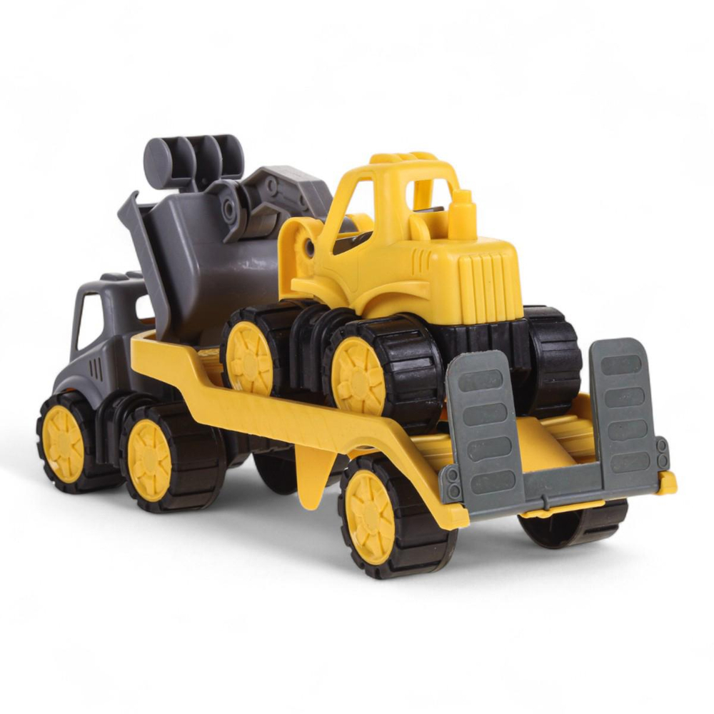 Пластмассовая игрушечная машина Toy Bibib "Эвакуатор с трактором", упакет полиэт.сетка