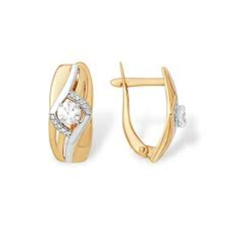 Серьги из золота с фианитами