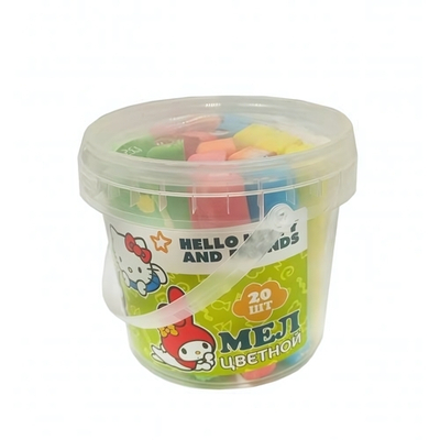 Мел цветной 20шт. "Hello Kitty&friends" в ведерке (Центрум)