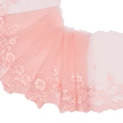 Вышивка на сетке персик (левая) 18 см