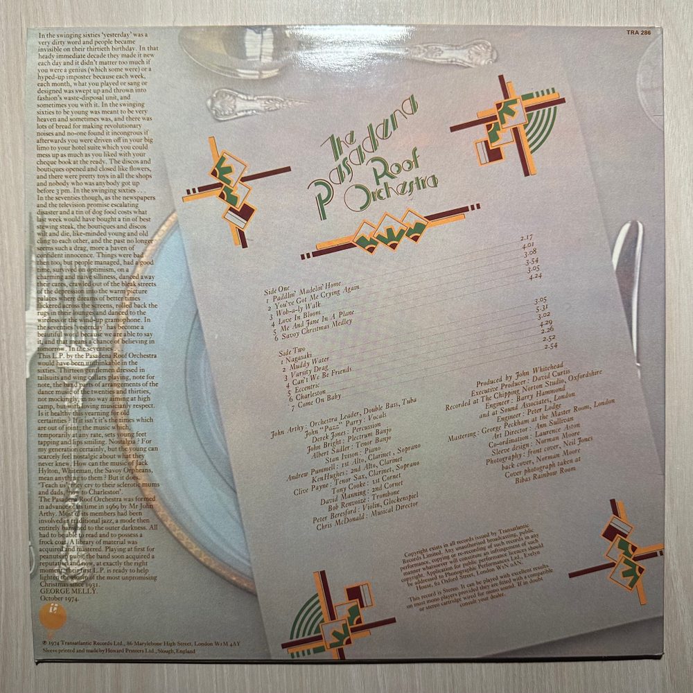 The Pasadena Roof Orchestra (Англия 1974г.)