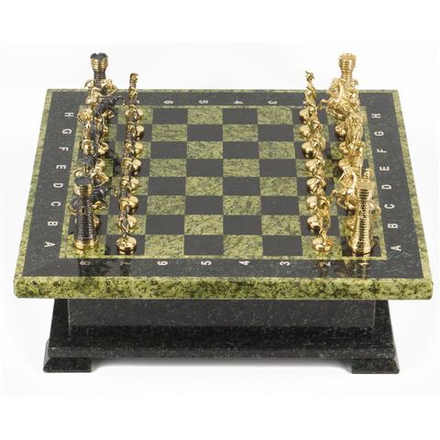 Шахматный ларец фигуры "Римские" змеевик 420х420х130 мм 22 кг R118076