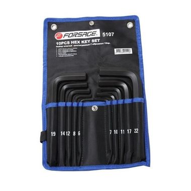 Набор шестигранников, набор Г-образных 6-гранных ключей 10 предметов  Forsage 5107