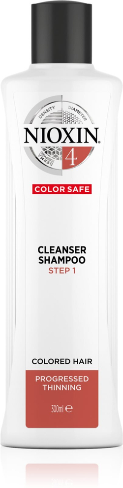 Nioxin System 4 Color Safe - мягкий шампунь для окрашенных и поврежденных волос /   300  ml  / GTIN 8005610494579