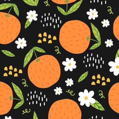 Фруктовый паттерн - апельсин, цитрусовые фрукты