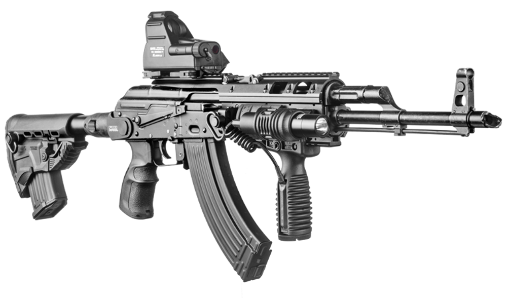 Складной телескопический приклад GL-CORE для АКМС, чёрный, Fab Defense
