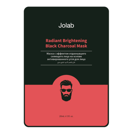 TIMELESS TRUTH MASK JOLAB Мужская маска с эффектом отдохнувшего сияющего лица на основе активированного угля 1 шт