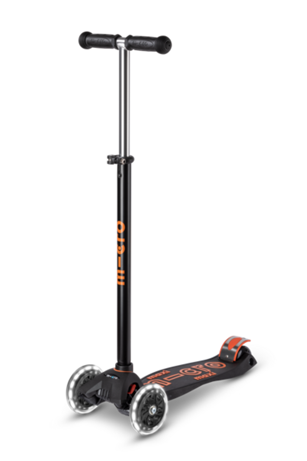 Самокат Maxi Micro Deluxe LED черно-оранжевый