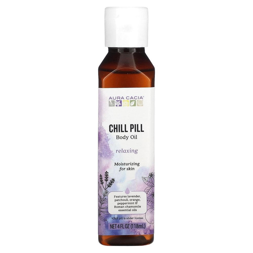 Aura Cacia, Chill Pill, масло для тела, 118 мл (4 жидк. унц.)