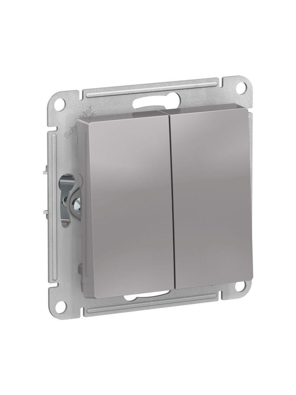 Выключатель 2-кл. AtlasDesign Aqua IP44 (сх. 5) 10AX механизм алюм. SE ATN440351