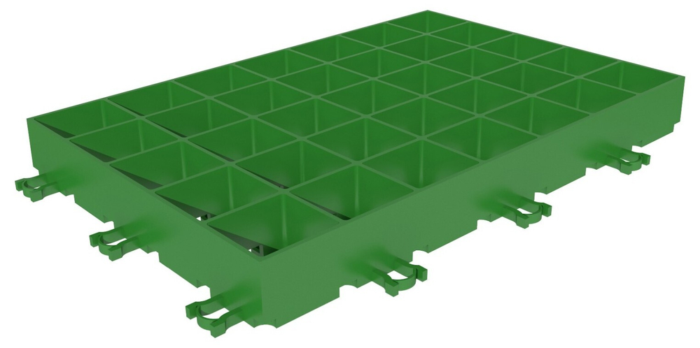 Решётка газонная Gidrolica Eco Super 60x40x6.4см D400 зеленая