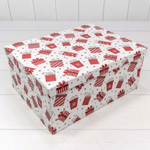 Коробка 34 х 26 х 15.3 см Набор 10 шт "Подарки" (Белый)