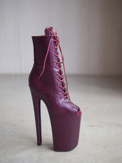 DRAGON. Ботильоны четверки. Эко кожа Лак. Открытые - SHDB-029-4-zme-cher