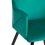 Стул на металлокаркасе Woodville Эджелл зеленый, черный, ножки черные