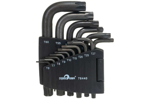 Набор Г-образных звездочек торкс 15 предметов СЕРВИС КЛЮЧ PROFFI 76440