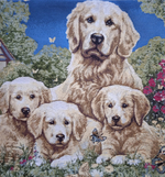 Декоративный гобеленовый чехол для интерьерной подушки Семья лабрадоров 38*38