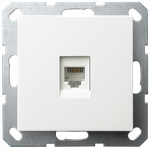Интернет-розетка RJ45 с накладкой, цвет белый глянцевый