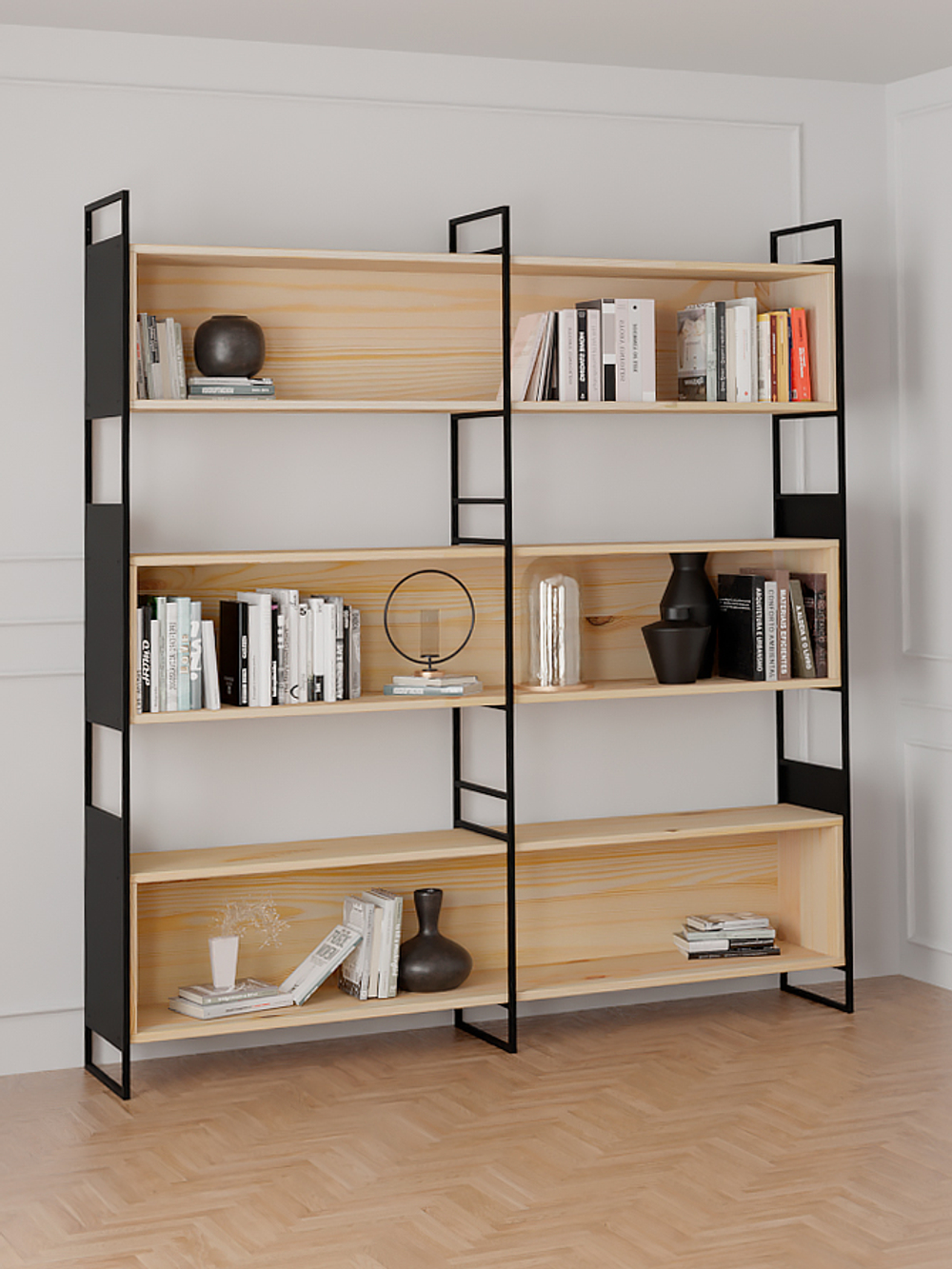 Стеллаж, 180х35х195, Бьерн, напольный, для книг, деревянный, в ванную и прихожую, для кухни, лак, La Redoute