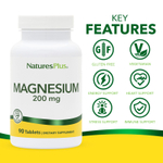 NaturesPlus, Магний, 200 мг, 90 таблеток