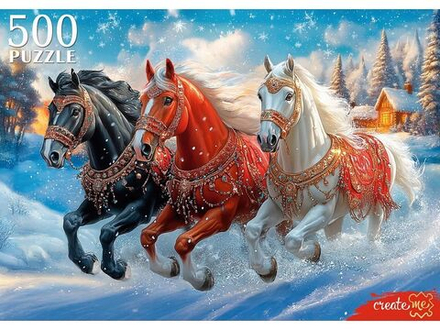 Пазлы 500 элементов "Новогодняя тройка"