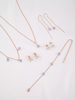 Кулон-кубик Миражи с сиреневым кристаллом Swarovski