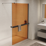 Душевое ограждение Vincea Walk-In 90 VSW-1HR900GSGM стекло янтарь/профиль вороненая сталь