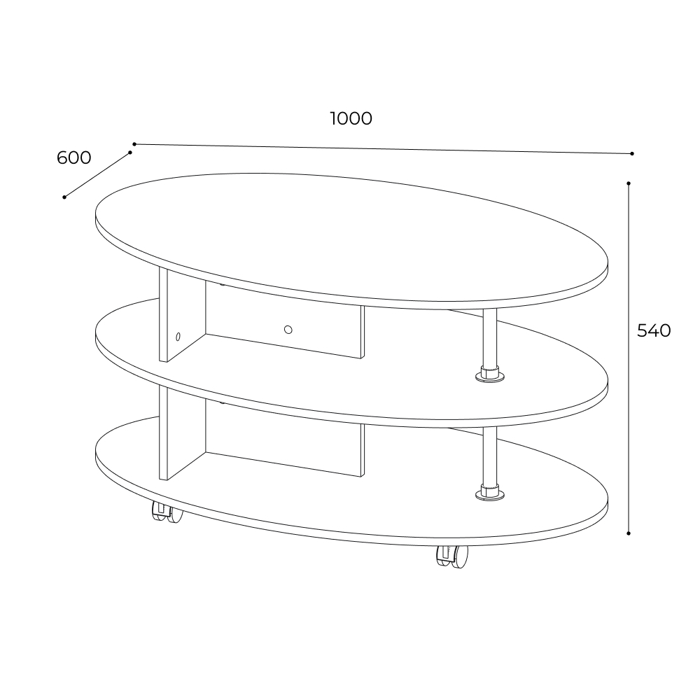 Столик журнальный Консул-4, дуб молочный