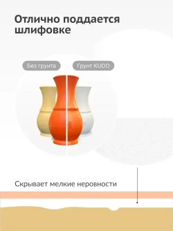 Грунтовка KUDO "Грунт акриловый универсальный быстросохнущий", аэрозоль, баллончик 520 мл, белый