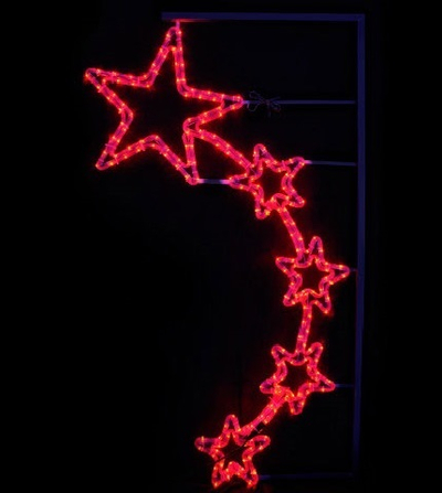 Светодиодная консоль "Пять звезд" красная 150*87 см