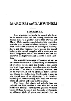 Marxism and Darwinism | Anton Pannekoek