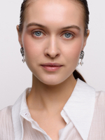 Серьги "Shell double ball" Silver