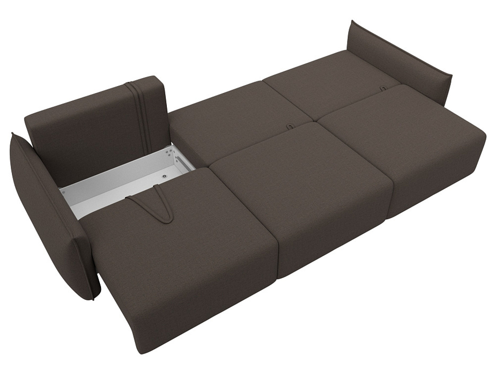 Диван прямой Лига-051 НПБ Лонг РОГОЖКА Амур 05 коричневый