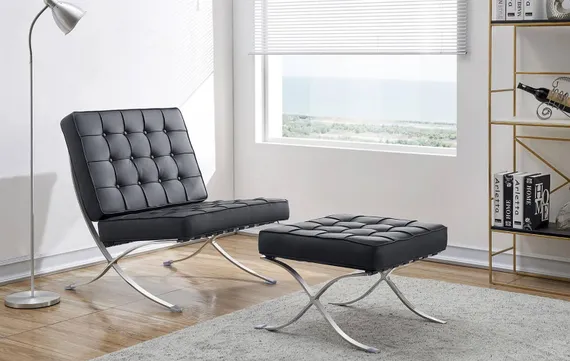 Оттоманка Barcelona черная