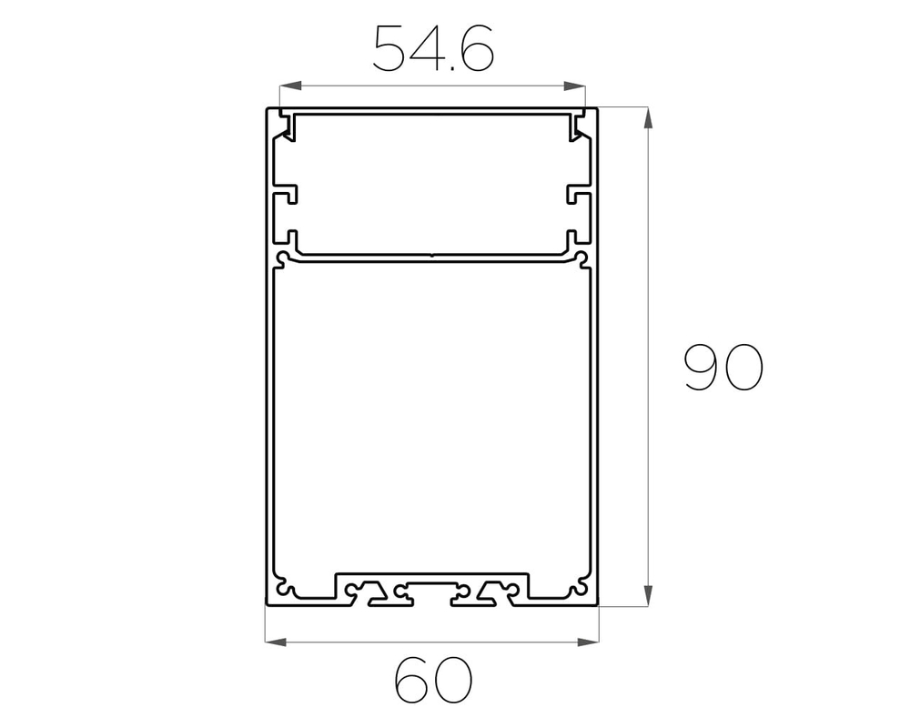 Профиль накладной алюминиевый LC-LP-9060-2 Anod