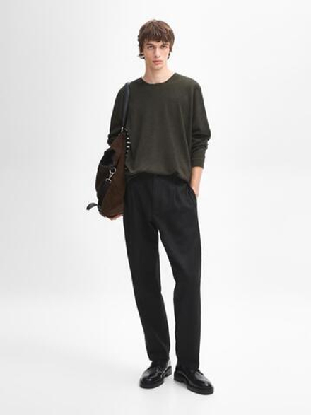 Massimo Dutti Кашемировый тонкий свитер, зеленый