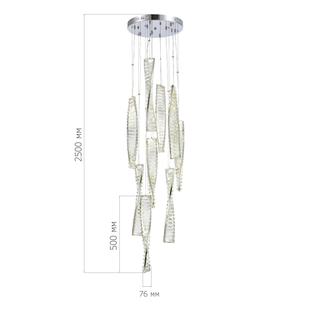 SL6205.103.09 Светильник подвесной ST-Luce Хром/Прозрачный LED 1*99W 3000K ELICA