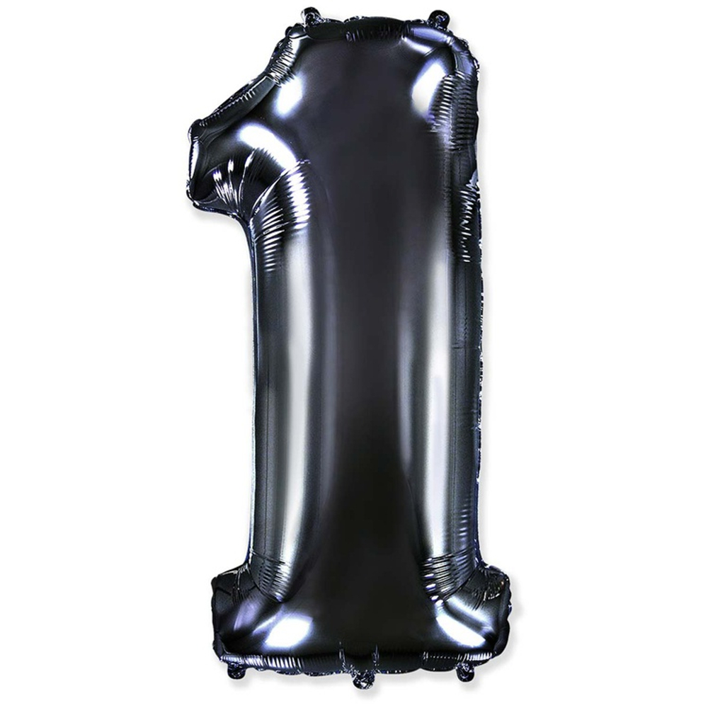 Шар фольгированный Цифра 1 100 см (Черный)