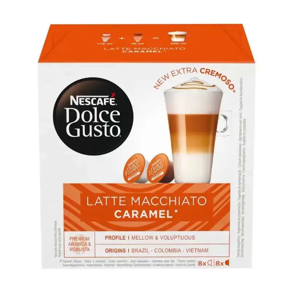 Кофе капсульный Nescafe Dolce Gusto Caramel Latte Macchiato, для системы Dolce Gusto, 8 порций, 16 шт