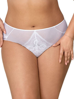 Трусы-слипы из кружева и сетки (Размер: M) (Цвет: телесный)